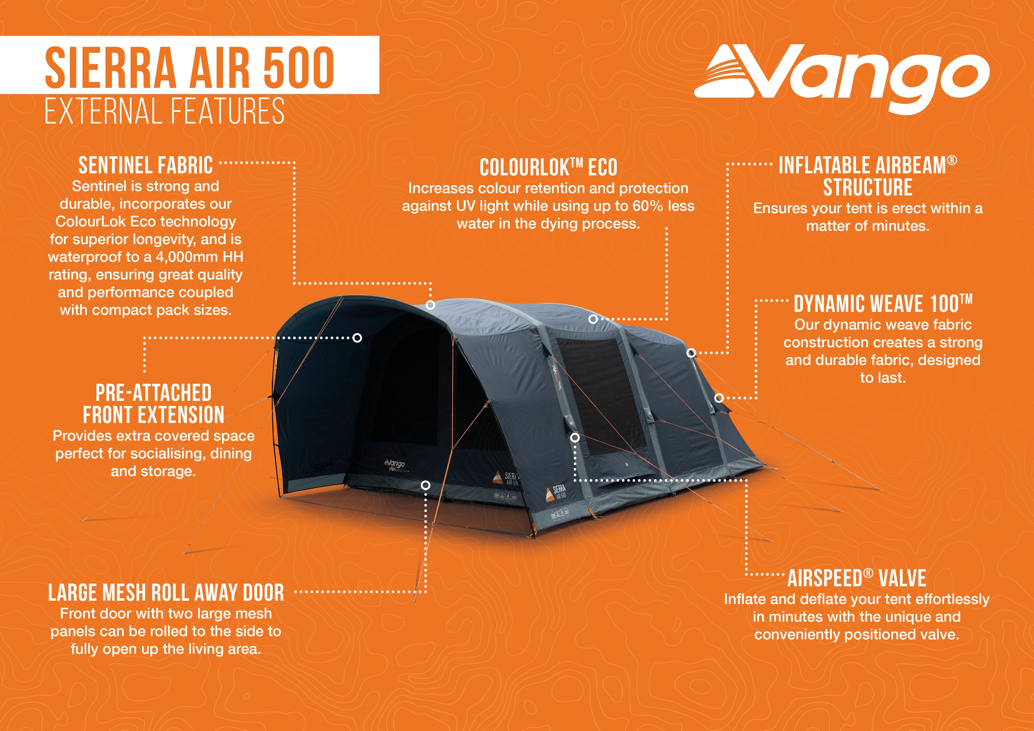 Sierra Air 500 Airbeam Tent - Blue