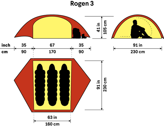 Rogen 3-Person Tent - Green