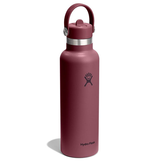 21oz Standard Mouth Flex Straw Water Bottle - Red