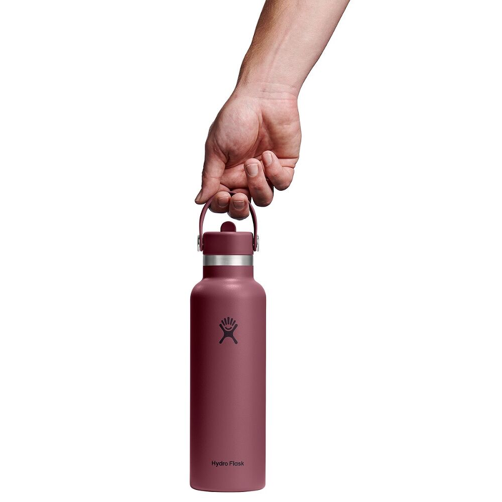 21oz Standard Mouth Flex Straw Water Bottle - Red