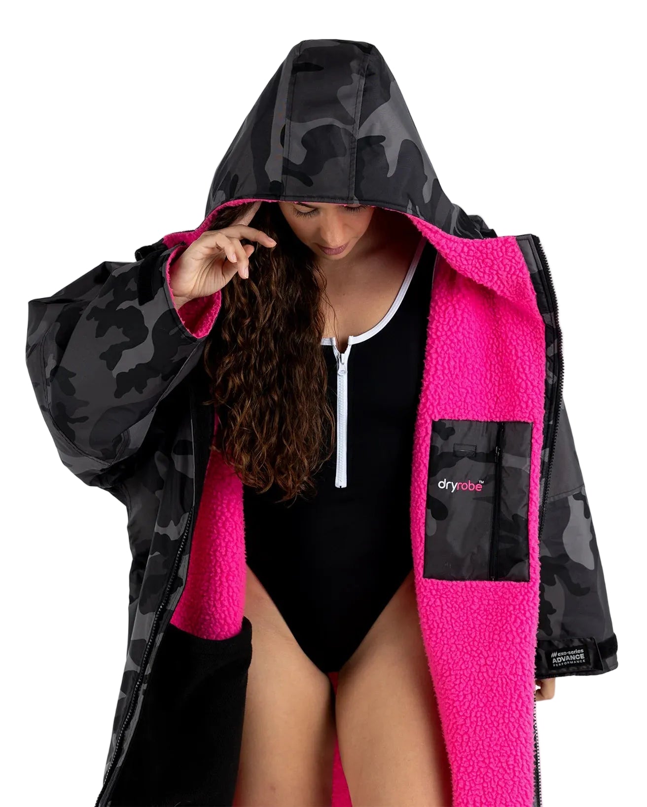Unisex Advance Changing Robe - Black/Pink