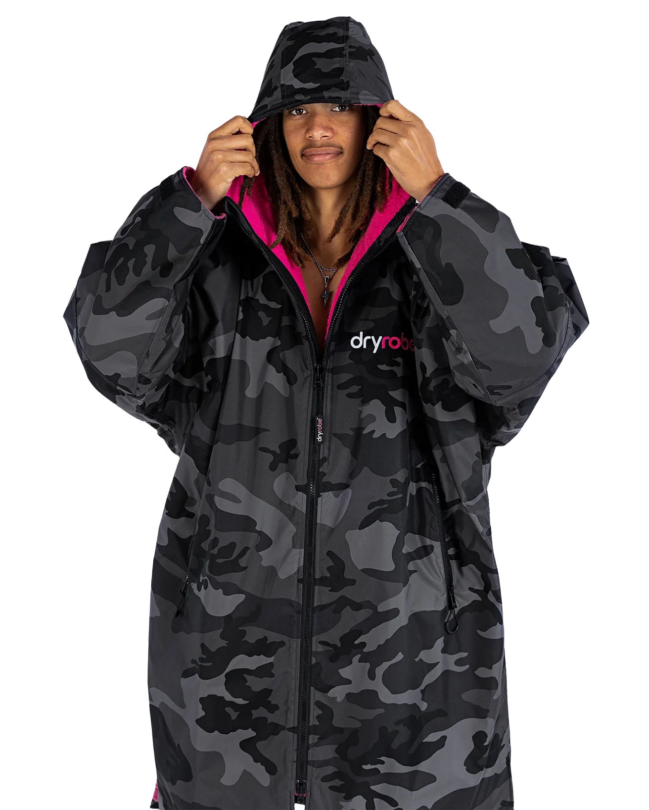 Unisex Advance Changing Robe - Black/Pink