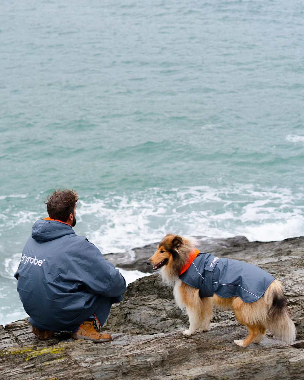 Dog Dryrobe Coat - Grey/Orange