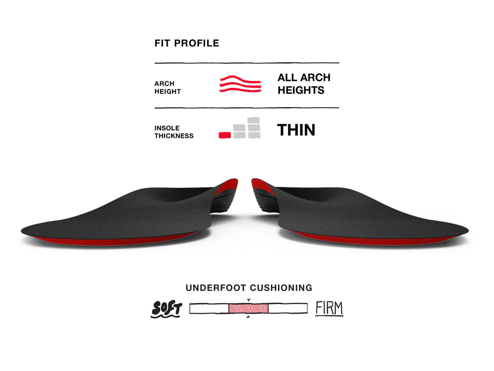 Winter Support Thin Insole - Red