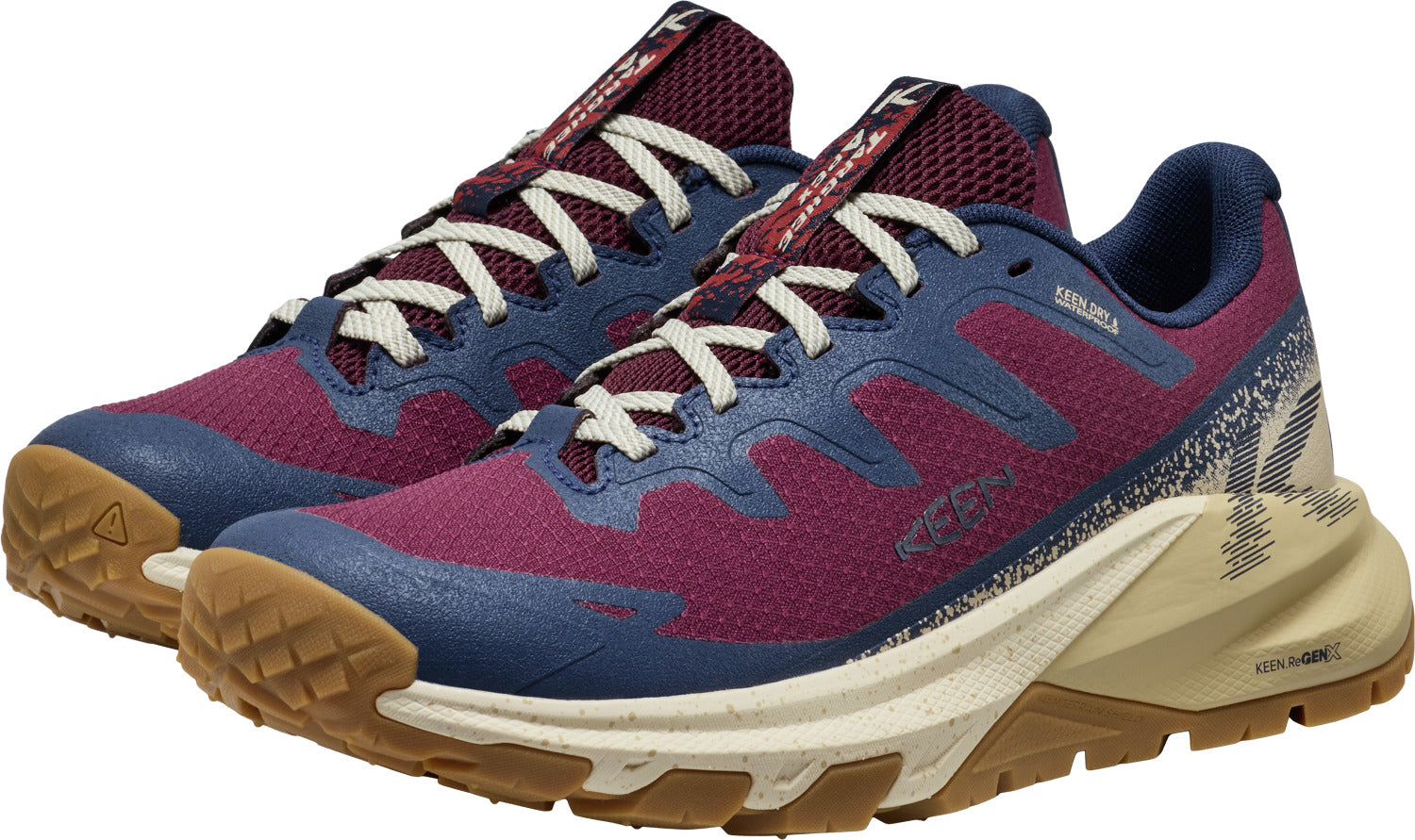 Women's Targhee Apex Waterproof Hiking Shoes - Red / Blue