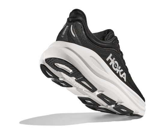 Women's Bondi 9 Road Running Shoes (Wide) - Black / White