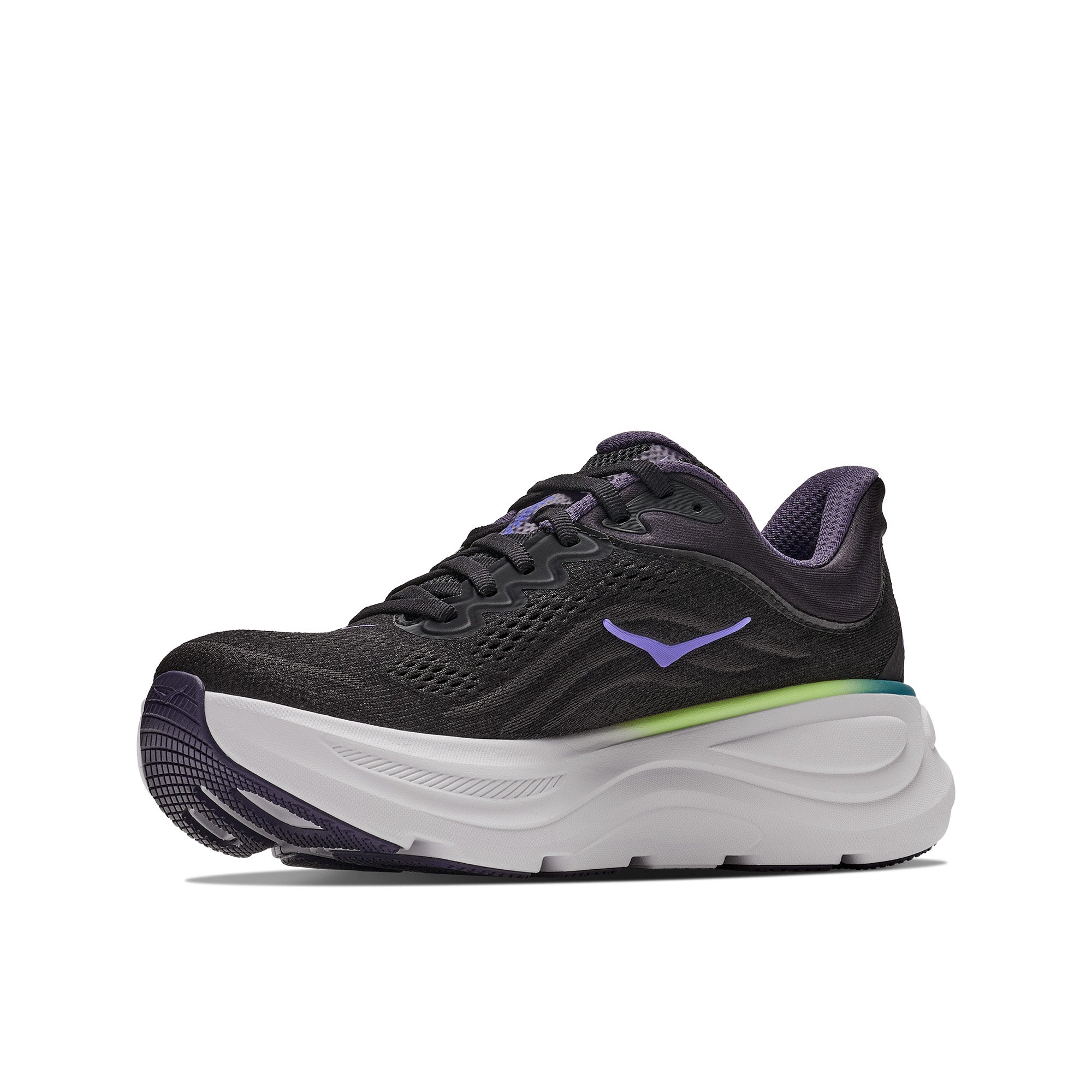 Women's Bondi 9 Road Running Shoes - Black / Neon
