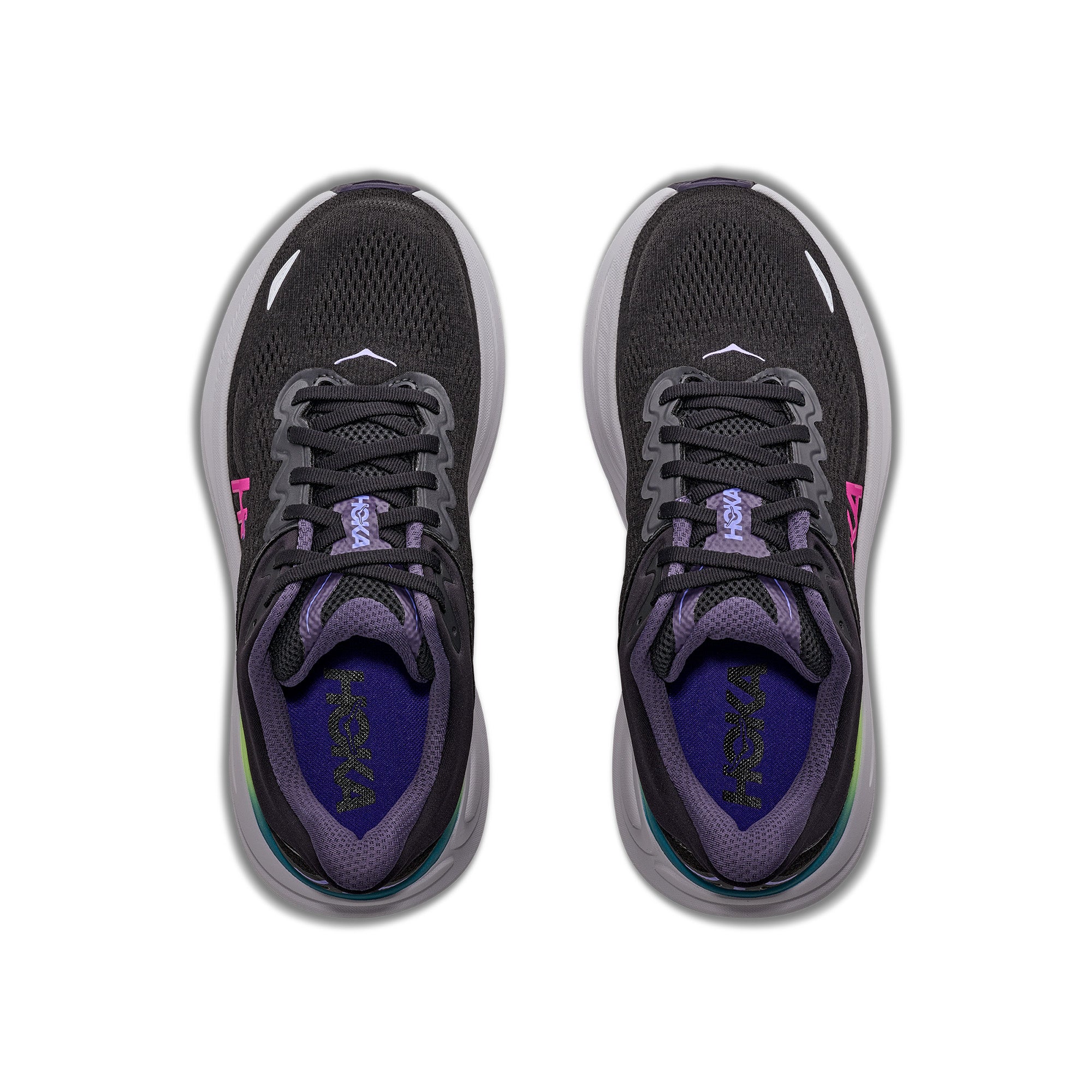 Women's Bondi 9 Road Running Shoes - Black / Neon