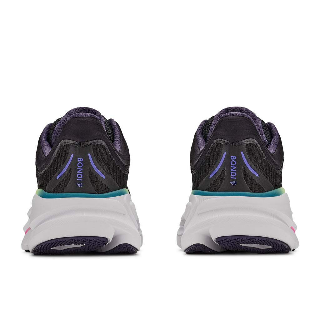 Women's Bondi 9 Road Running Shoes - Black / Neon