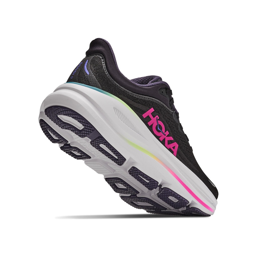 Women's Bondi 9 Road Running Shoes - Black / Neon