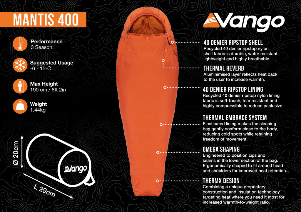 Mantis 400 Sleeping Bag - Red