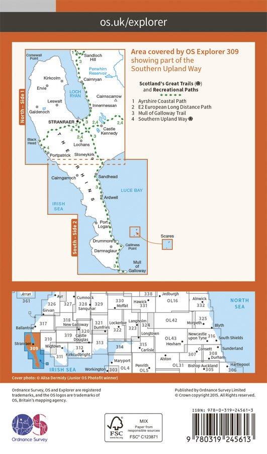 Explorer 309 1:25000 Stranraer & The Rhins, Dumfries & Galloway