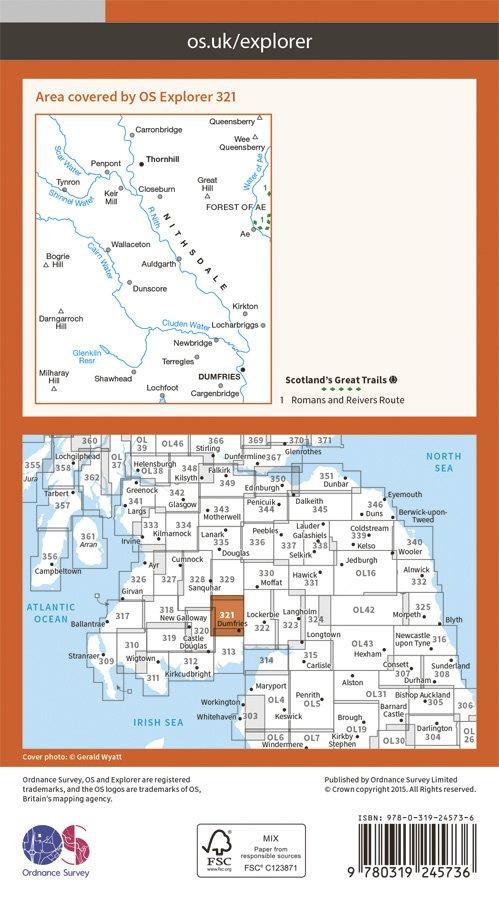 Explorer 321 1:25000 Nithsdale & Dumfries, Dumfries & Galloway