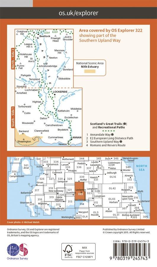Explorer 322 1:25000 Annandale, Dumfries & Galloway