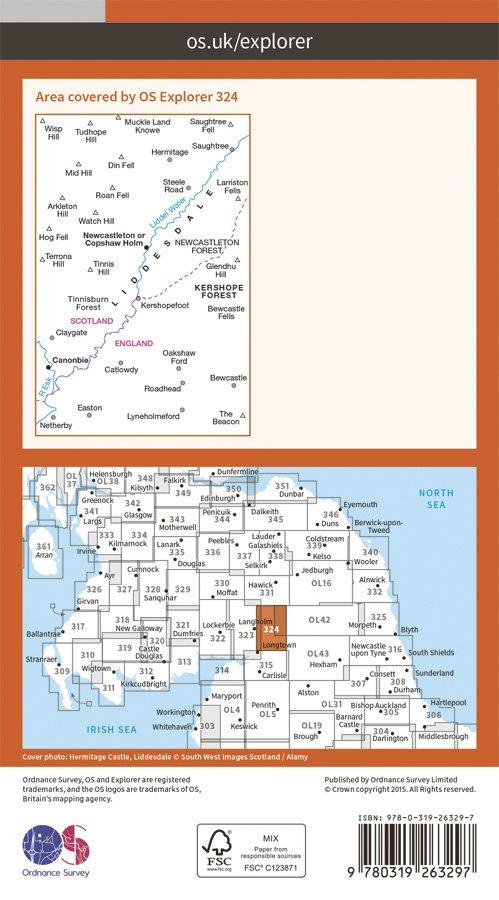 Explorer 324 1:25000 Liddesdale & Kershope Forest, Argyll & Bute