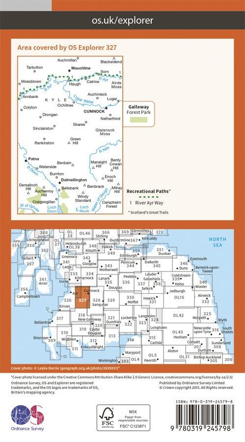 Explorer 327 1:25000 Cumnock & Dalmellington, East Ayrshire