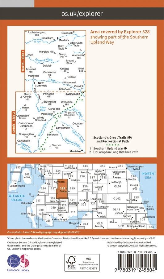 Explorer 328 1:25000 Sanquhar & New Cumnock, Dumfries & Galloway