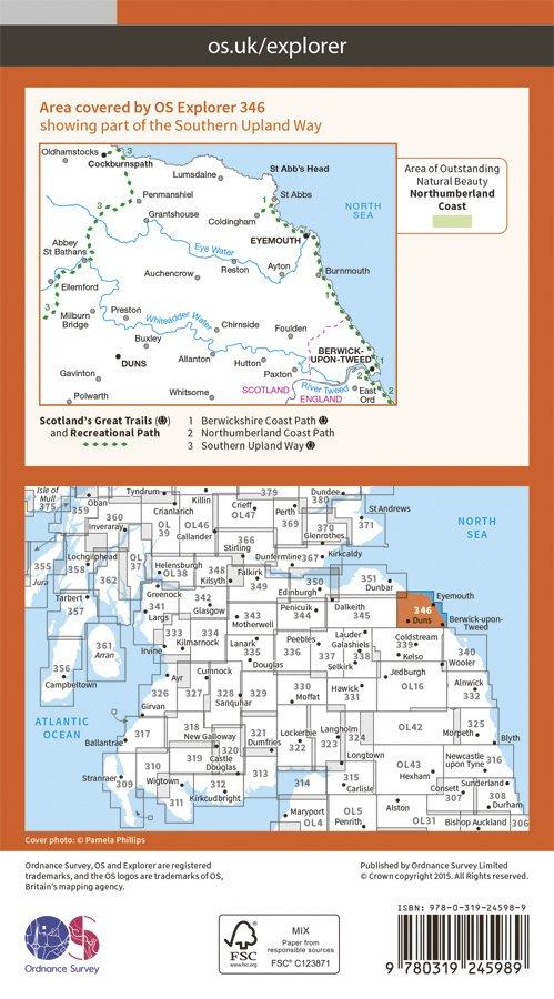 Explorer 346 1:25000 Berwick-upon-Tweed, Northumberland