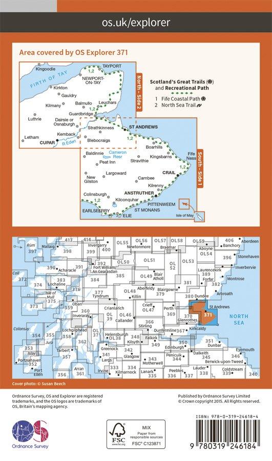 Explorer 371 1:25000 St Andrews & East Fife