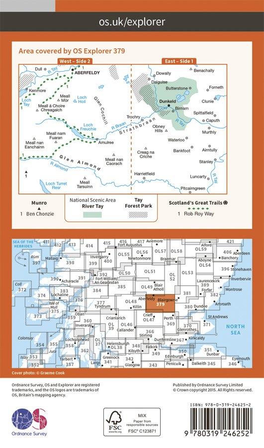 Explorer 379 1:25000 Dunkeld, Aberfeldy & Glen Almond