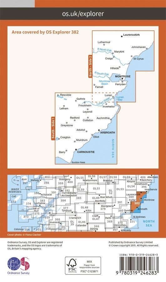 Explorer 382 1:25000 Arbroath, Montrose & Carnoustie