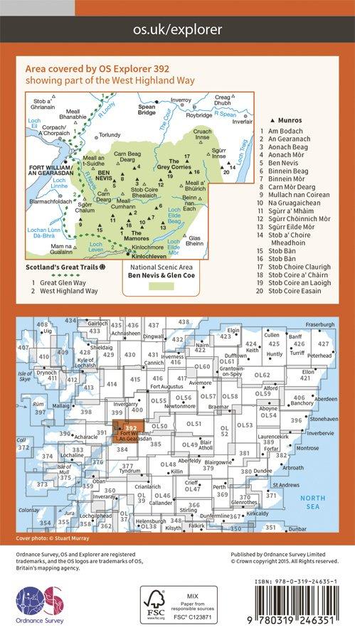 Explorer 392 1:25000 Ben Nevis & Fort William
