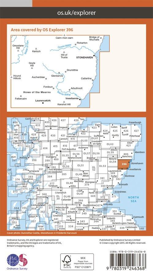 Explorer 396 1:25000 Stonehaven, Inverbervie & Laurencekirk