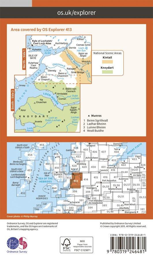 Explorer 413 1:25000 Knoydart, Loch Hourn & Loch Duich