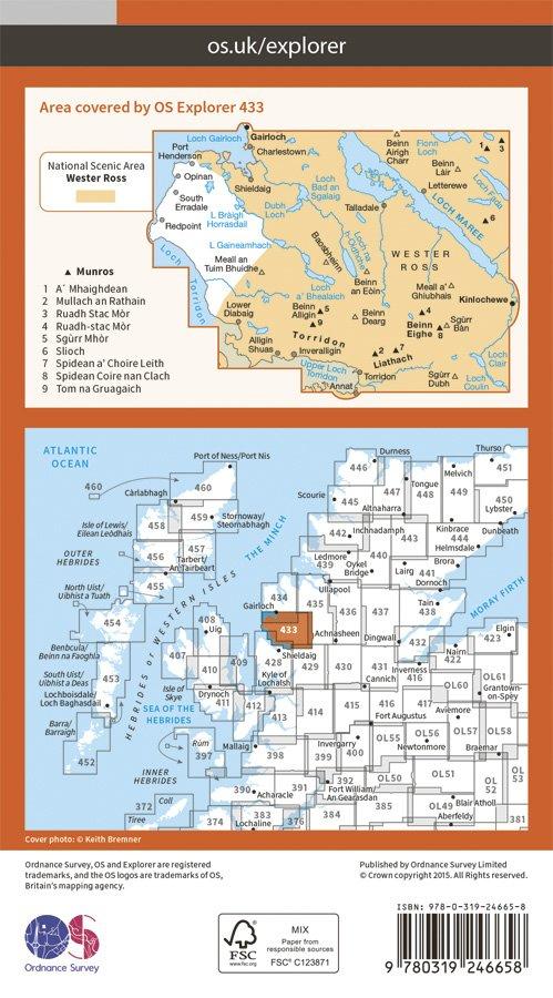 Explorer 433 1:25000 Torridon - Beinn Eighe & Liathach