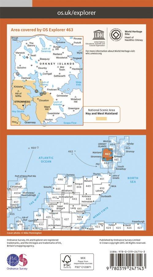 Explorer 464 1:25000 Orkney - Westray, Papa Westray, Rousay, Egilsay & Wyre