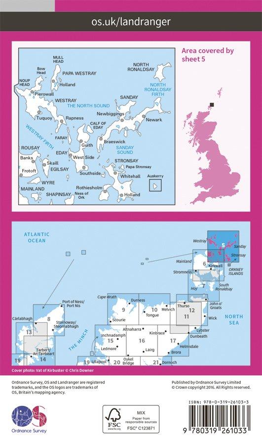 Landranger 05 1:50000 Orkney - Northern Isles