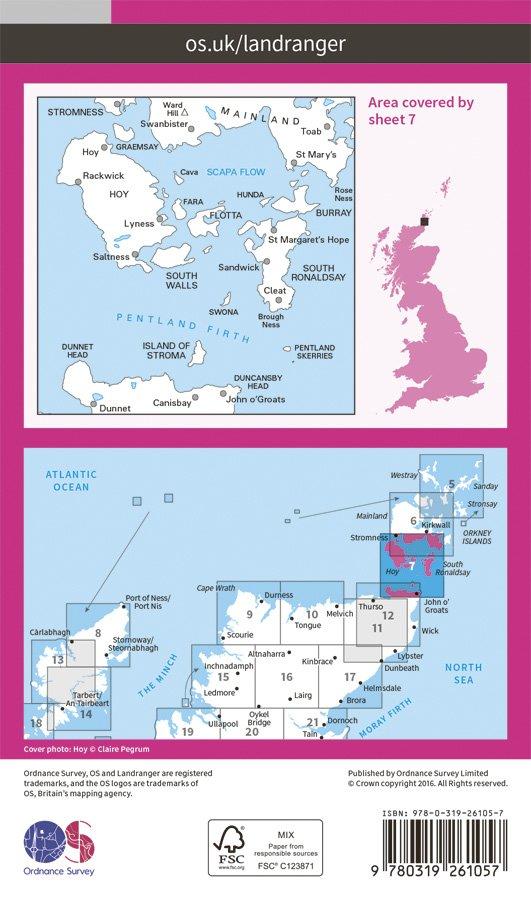 Landranger 07 1:50000 Orkney - Southern Isles