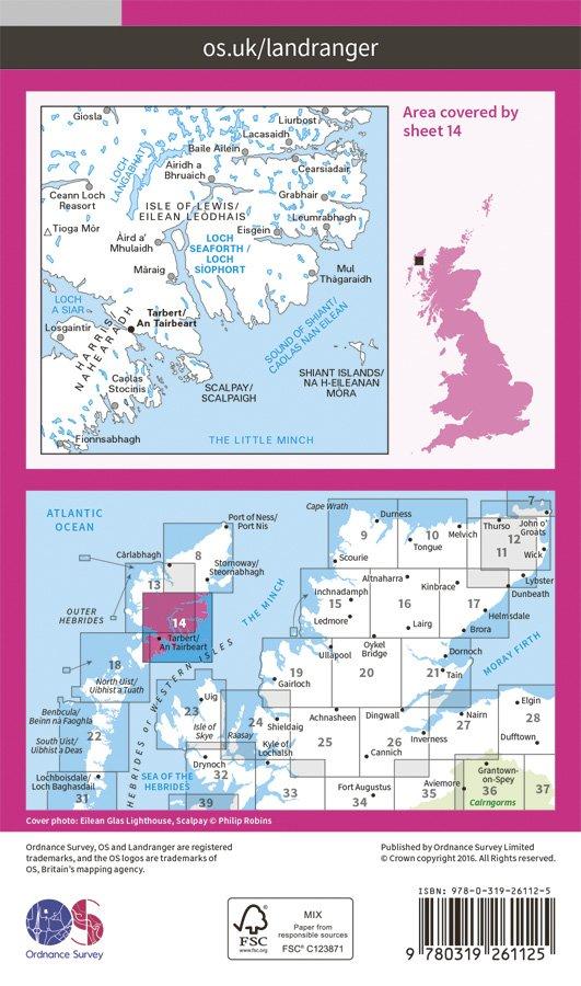 Landranger 14 1:50000 Tarbert & Loch Seaforth