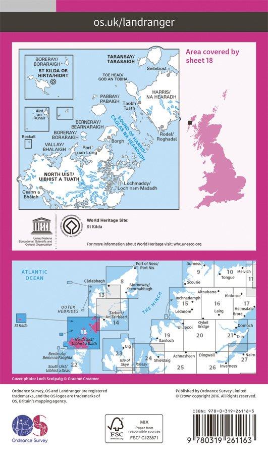 Landranger 18 1:50000 Sound of Harris