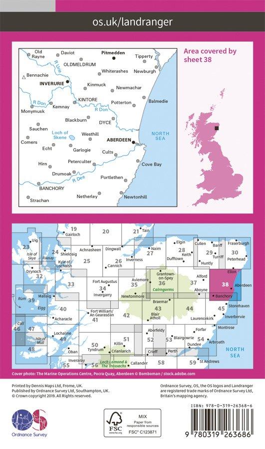 Landranger 38 1:50000 Aberdeen