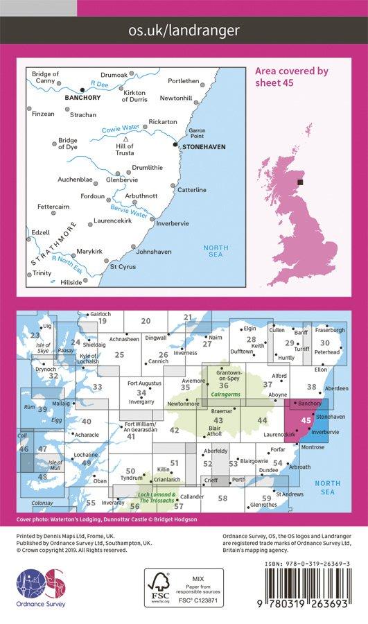 Landranger 45 1:50000 Stonehaven & Banchory