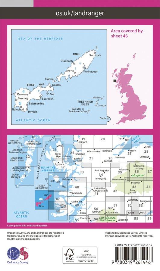 Landranger 46 1:50000 Coll & Tiree