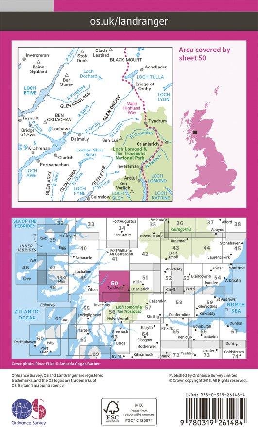 Landranger 50 1:50000 Glen Orchy & Loch Etive