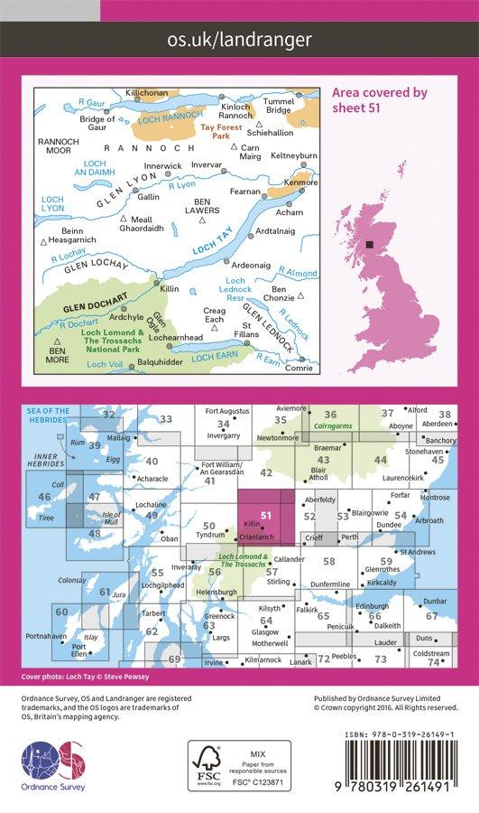 Landranger 51 1:50000 Loch Tay & Glen Dochart