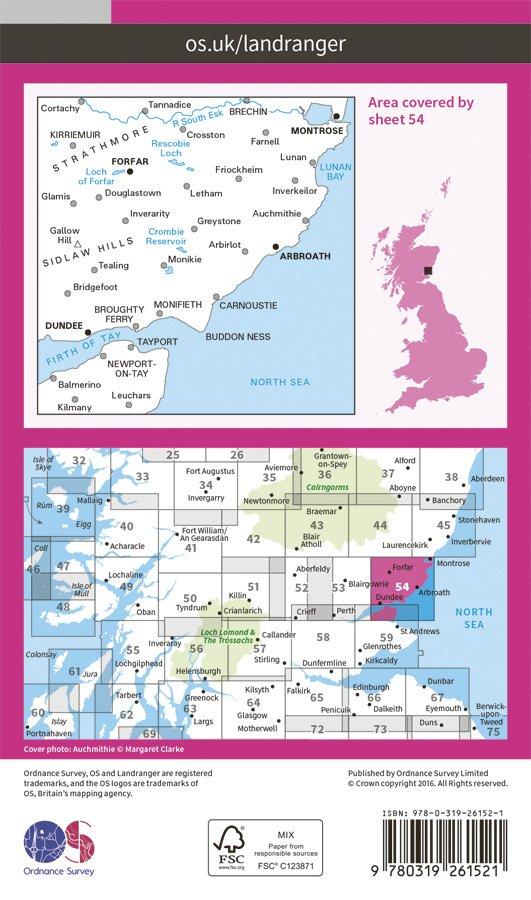 Landranger 54 1:50000 Dundee & Montrose