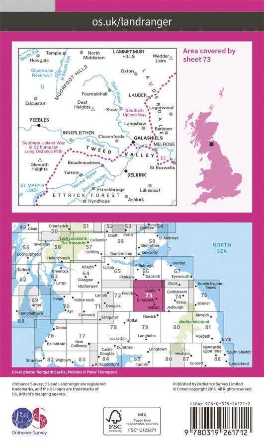 Landranger 73 1:50000 Peebles, Galashiels & Selkirk