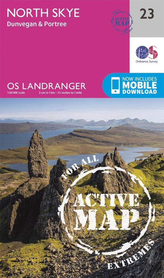 Landranger Active Laminate 23 1:50 000 North Skye