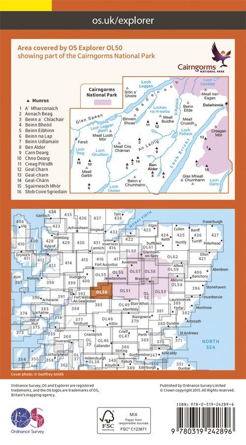 Explorer OL50 Ben Alder, Loch Ericht & Loch Laggan Map