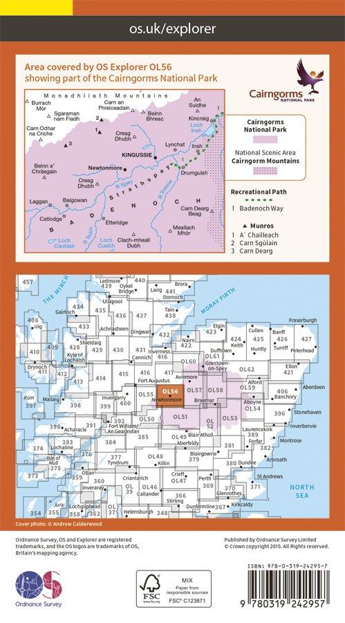 Explorer OL56 Badenoch & Upper Stratchspey Map