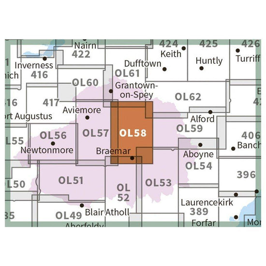 Explorer OL58 Braemar, Tomintoul & Glen Avon Map