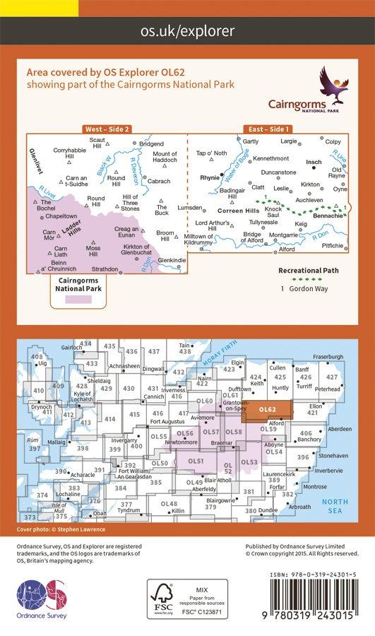 Explorer OL62 Correen Hills & Glenlivet Map