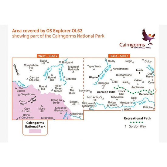 Explorer OL62 Correen Hills & Glenlivet Map