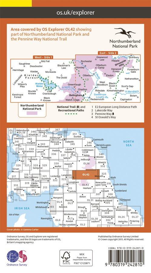 Explorer OL42 Kielder Water & Forest Map