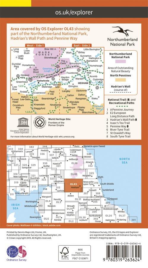 Explorer OL43 Hadrian's Wall Map