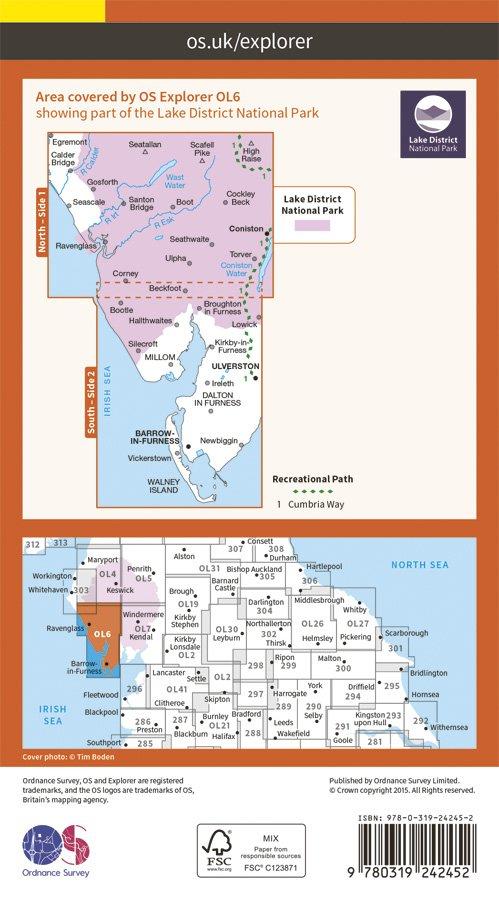 Explorer OL6 The Lake District South Western Area Map